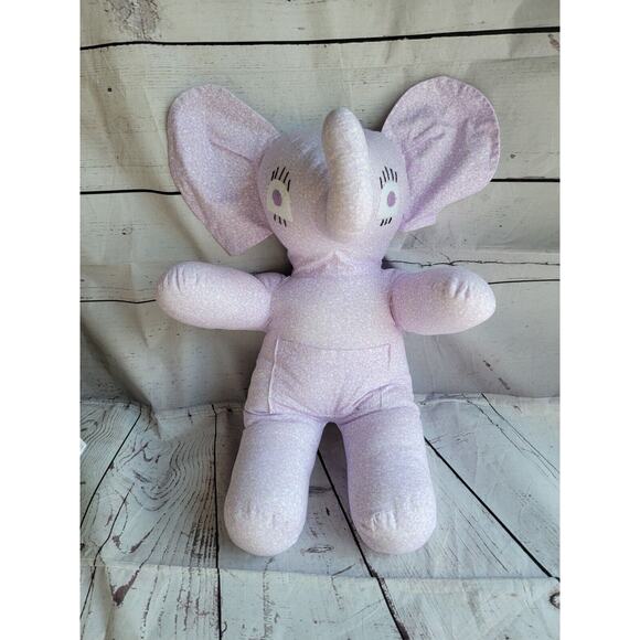 Handmade? Purple Elephant Stuffed Animal W/pocket 19 Inch - Picture 1 of 9